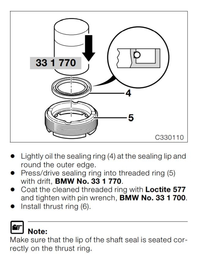 pinion seal install question Oilheads BMWSportTouring