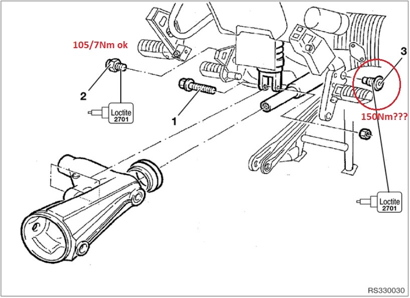 BMW R259 Swing Arm Pivot Bolt Oilheads BMWSportTouring